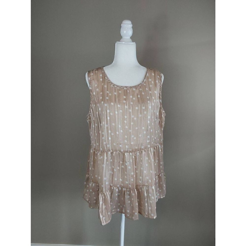 Cassee's Tank Size 2X  New with tag Brown with lurex threads - Picture 2 of 11